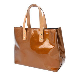 Louis Vuitton Bron White Vernis Handbag Monogram Reed